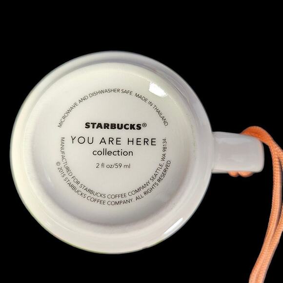 Starbucks Ornaments Dallas Texas Demitasse Coffee Cups 2 oz Set of Two Boxed New - Picture 8 of 11